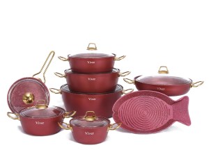 قابلمه 14 پارچه GERMANY زرشکی ریور مدل 4113