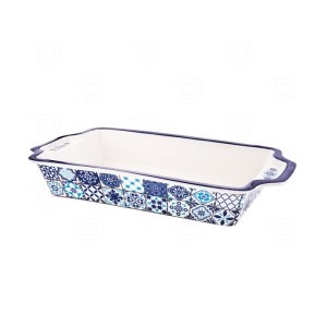 تابه سرامیکی مستطیل کوچک طرح Blue cham - 8170