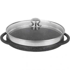 تابه گریل چدنی گرد با درب شیشه ای ریور 8680