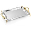 سینی دالبر مستطیل متوسط استیل طلایی پایه دار ریور مدل 7237